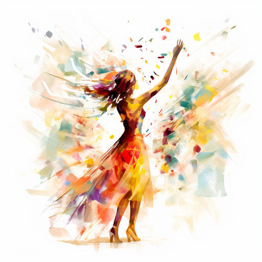 Illustration of congratulations in the style of Impressionistic Art, on white background