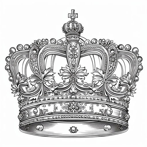 Ornate crown with Victorian-inspired designs and fine details