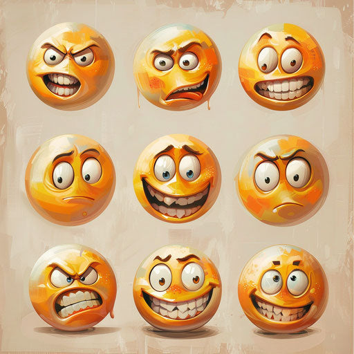 Emoticons for home, office, kitchen, classroom, melting style