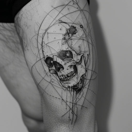 Contemporary flat tattoo sketch of Calavera