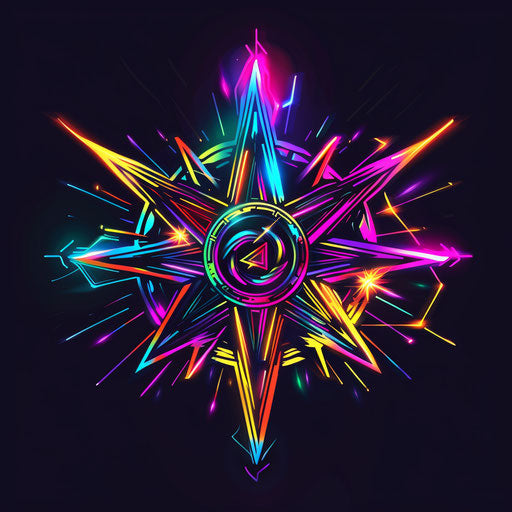 Chaos symbol in vibrant neon colors