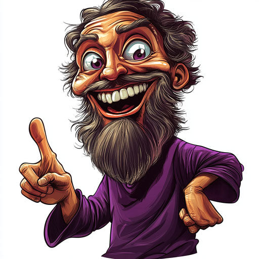 Humorous caricature of a holy spirit with human characteristics