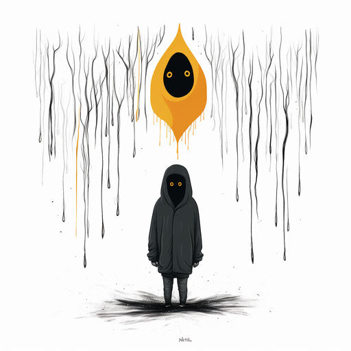 Fear clipart in the style of Minimalist on white background