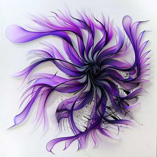 Violet optical illusion tattoo design on white canvas