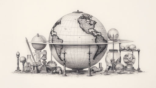 Sketch with globe on top