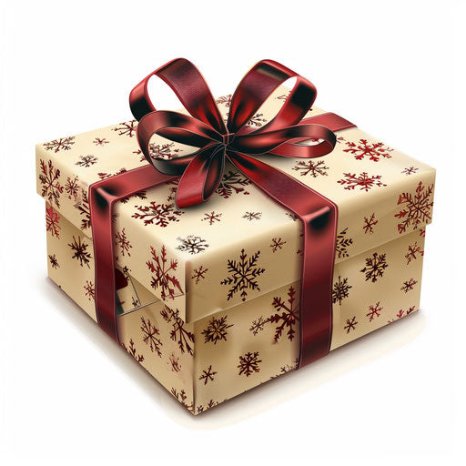 Detailed realistic Christmas gift clipart on white backdrop