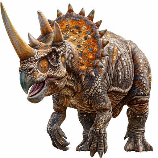 Realistic triceratops clipart on white background