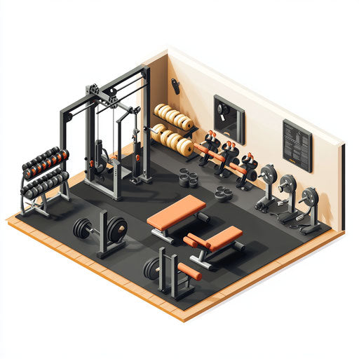 3D gym on white background, isolated clipart