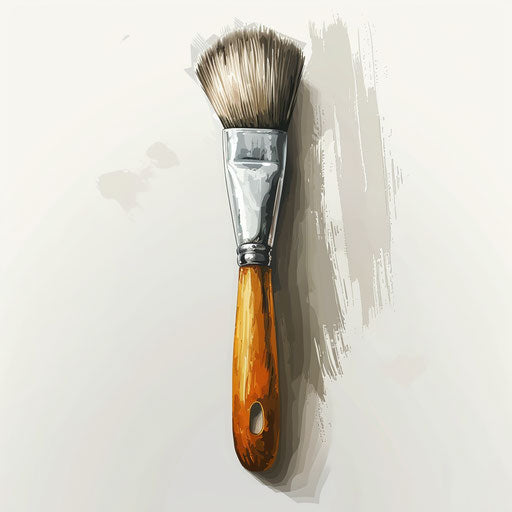 Realistic brush illustration on white background with dynamic colors