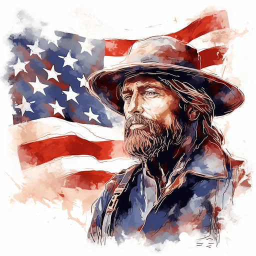 Patriotic clip art in the style of an oil painting