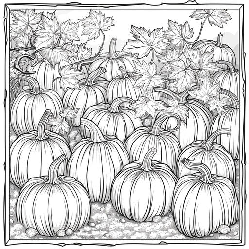 Stylized pumpkin patch