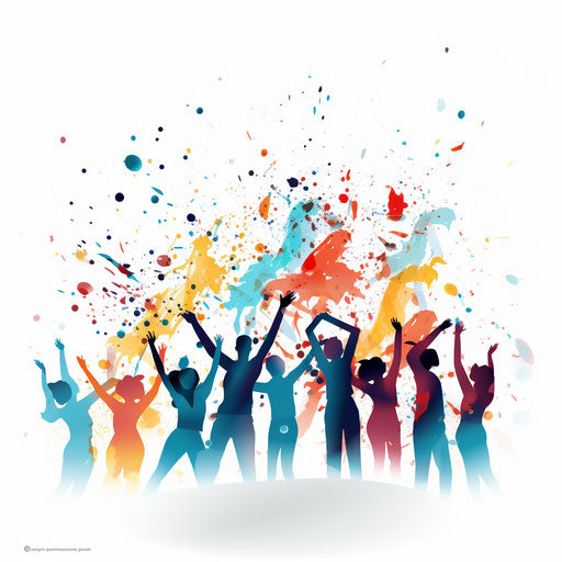 Celebration artwork in Minimalist style, on white backdrop