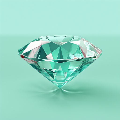 Realistic gem clipart on a flat, serene aqua background