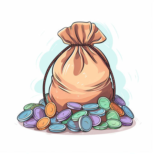 Illustration of money bag in Pastel Colors Art style