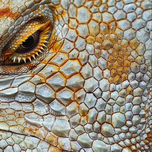 Textured skin of a bearded dragon, unique patterns and colors