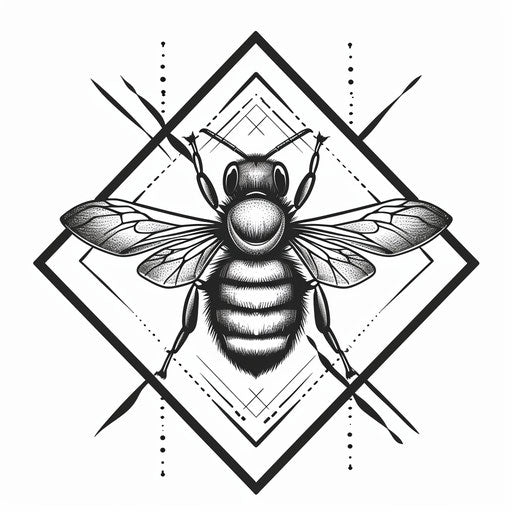 Minimalist sketch of a queen bee
