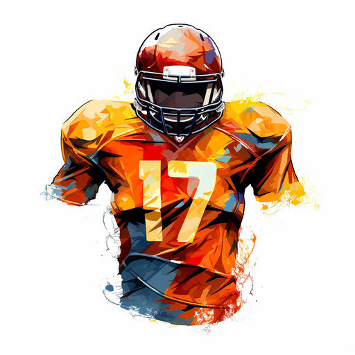 Football jersey in Impressionistic Art style, on white background