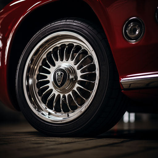 The Giulia Quadrifoglio with classic wire-spoke wheels