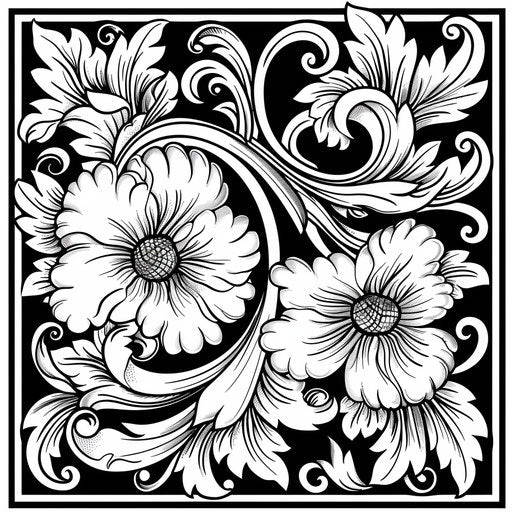 Elaborate floral patterns in Mindy Sommers coloring style