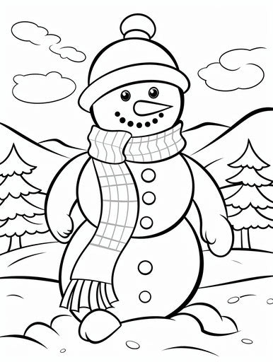Printable snowman coloring page