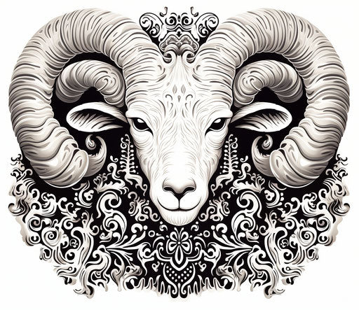 A ram in the ornate pattern of animals