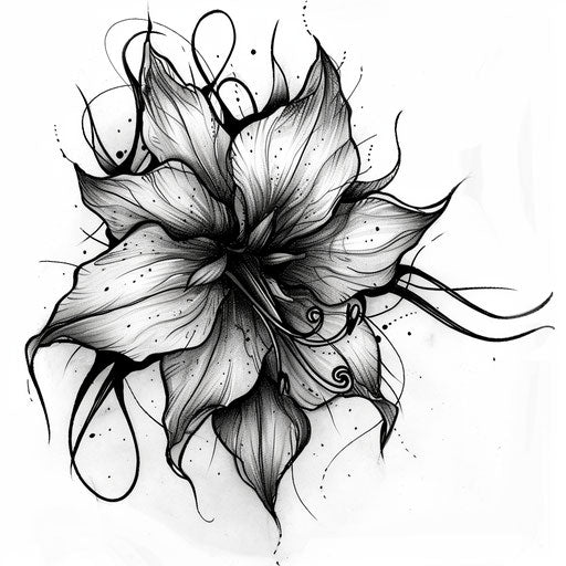 Narcissus Flower Tattoo Vector Art