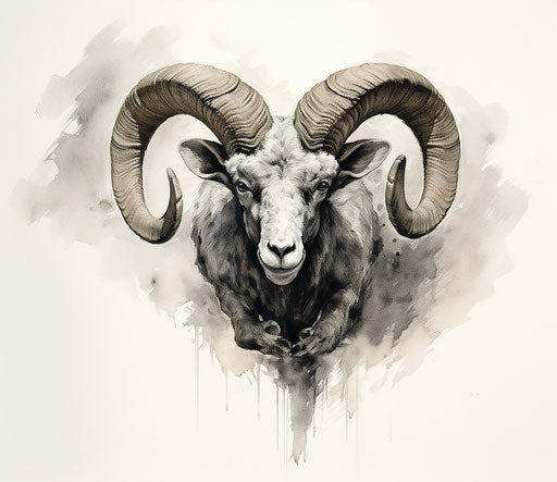 Flying horned ox in ink wash style, animated gifs
