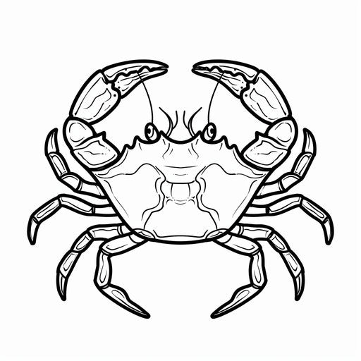 Bold outline of a crab with large pincers