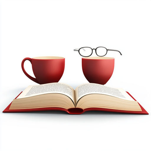 3D reading on white background in photorealistic isolated clipart