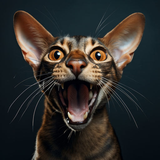 Oriental shorthair cat meowing