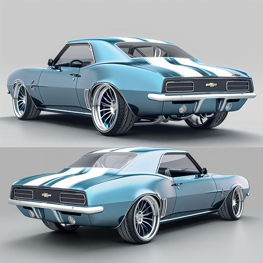 Retro-modern Chevrolet Camaro Classic Car with two-tone paint