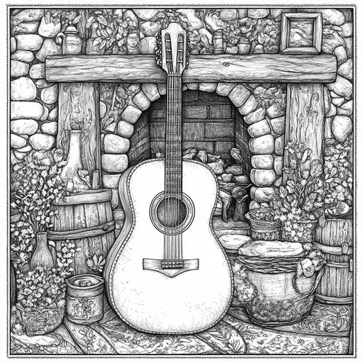 Printable Guitar Coloring Pages Art