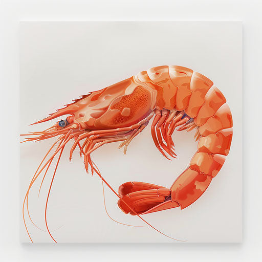 Realistic shrimp clipart on flat white background