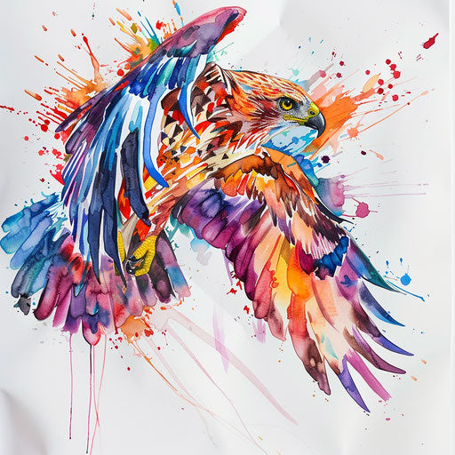 Abstract hawk tattoo design