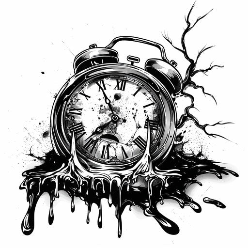 Digital clock melting like Salvador Dali