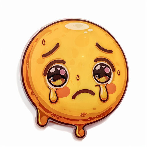 Emoticon with tear drop, unapologetic grit style