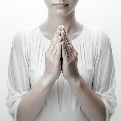 Praying hands on white background