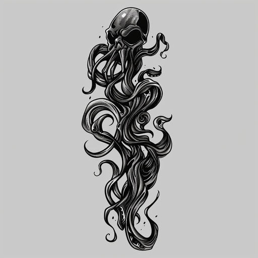 Dark mark with illusionary 3D effects in monochrome