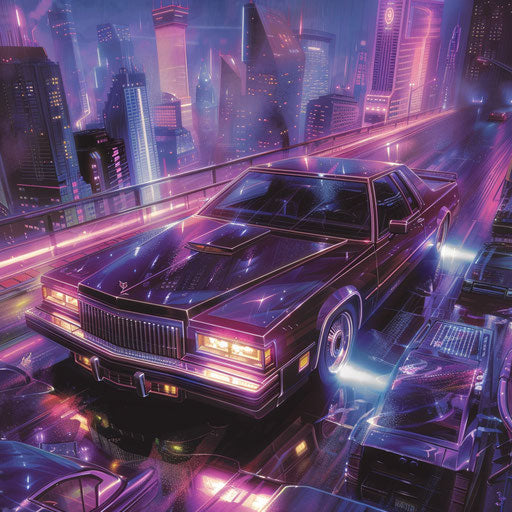 A 83 Cadillac Coupe DeVille with a retro-futuristic conversion