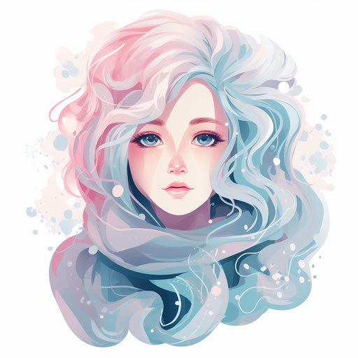 Cold clipart in the style of Pastel Colors Art, on a white background