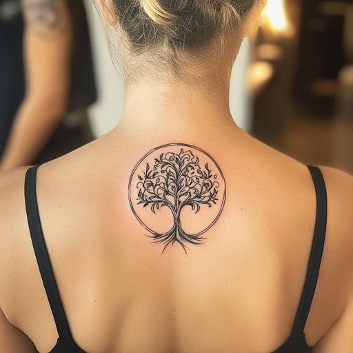 Feminine tattoos with an elegant tree of life