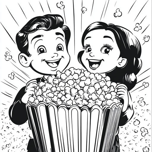 Printable Popcorn Coloring Page Designs