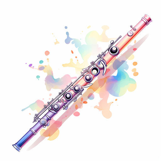 Flute illustration in the style of Pastel Colors Art