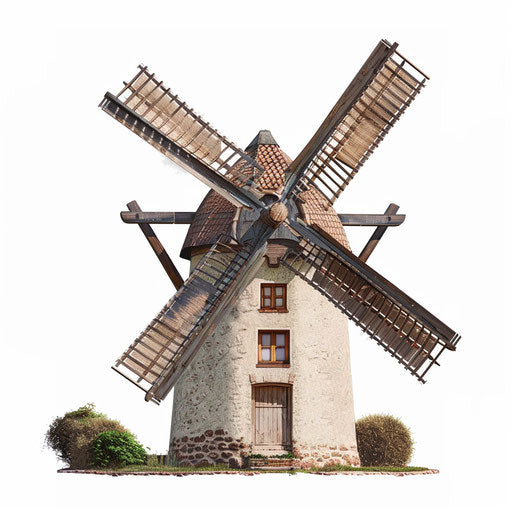 Windmill clipart in a photo realistic style