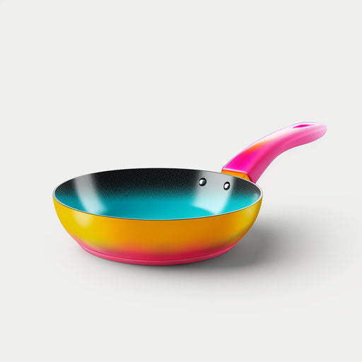 Realistic pan illustration on white background, vibrant colors