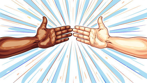 Unity and support: hands high-fiving