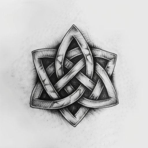 Celtic knot tattoo with interplay of shadow and light