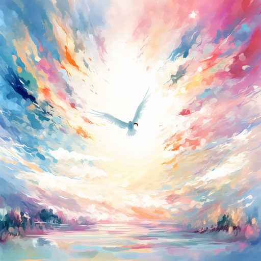 Heaven clipart in the style of Impressionistic Art