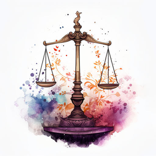 Scale clipart in the style of Chiaroscuro Art, on a white background