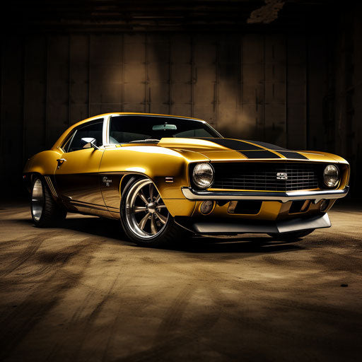 Classic Chevrolet Camaro car Gold